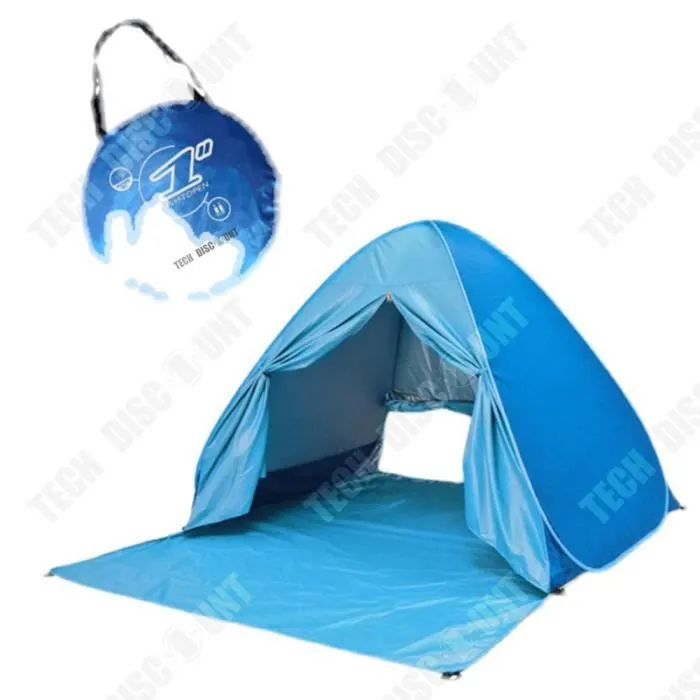 TD® Tente de plage extérieure   200×165×130CM    Revêtement de protection solaire   Avec rideau de porte Tente solaire de bord de me-0