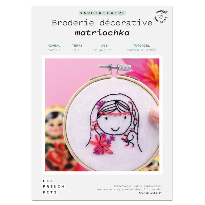 Kit de couture et broderie Matriochka - French Kits - Niveau Facile - 7 pièces - dès 12 ans-0