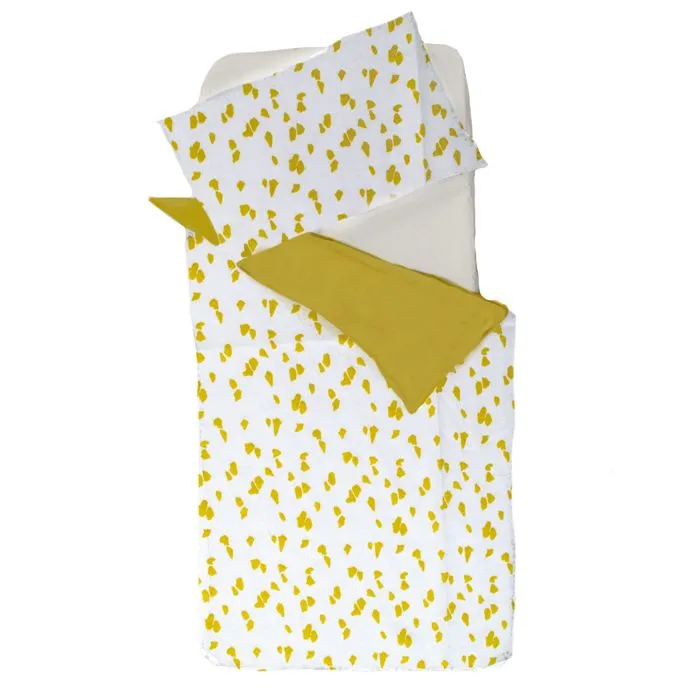 Parure de lit enfant esprit safari Jaune 100x140 cm-0