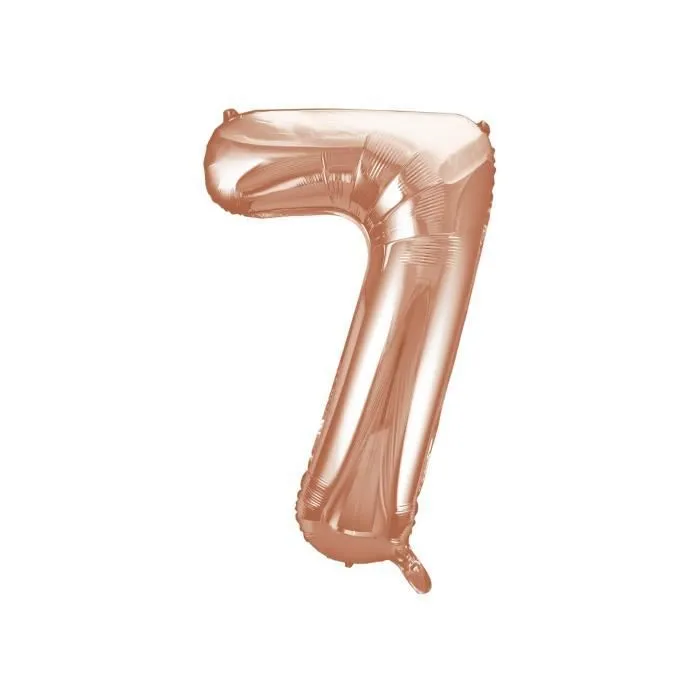 Ballon chiffre en aluminium rose gold - Taille 86,3 cm-0