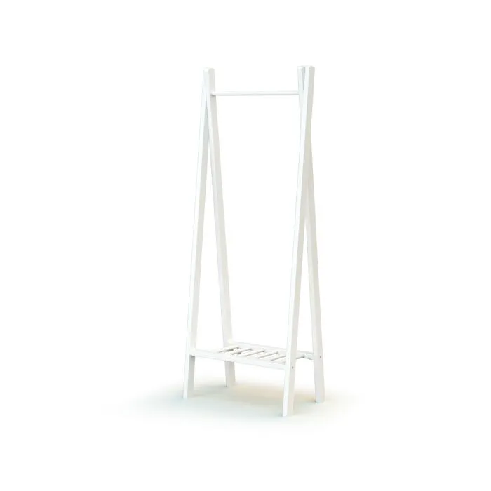 AT4 -  Porte vêtement enfant ESSENTIEL en bois - 30 x 50 x 130 cm  Blanc - Taille unique-0