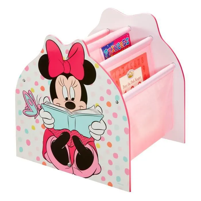 Disney Minnie Mouse - Bibliothèque à pochettes pour enfants - Rangement de livres pour chambre d’enfant-4