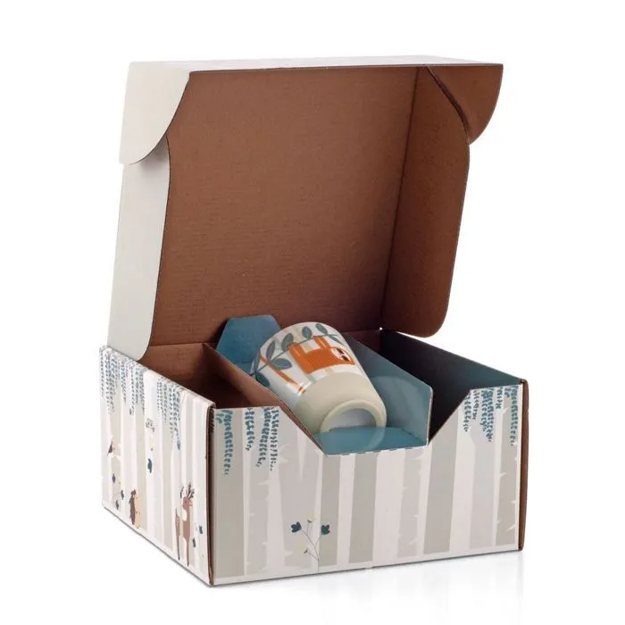 Set repas bébé en porcelaine, assiette compartimentée, Rêve de Forêt-2