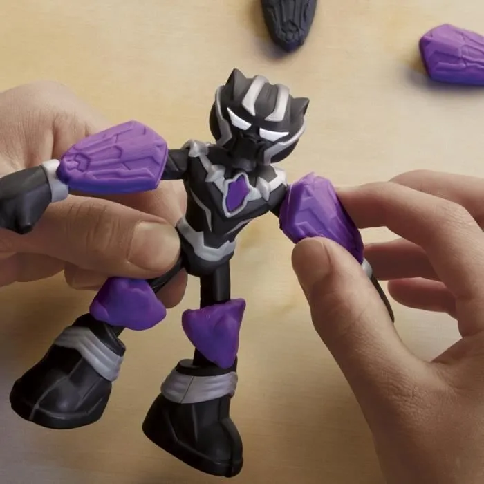 Play-Doh Black Panther, Griffes tranchantes avec figurine flexible et pâte à modeler, dès 4 ans, Marvel-4