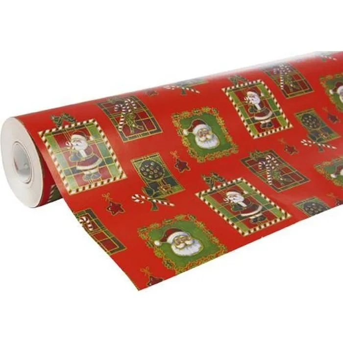 Très gros rouleau papier cadeau 50m ALLIANCE imprimé Père Noël-0