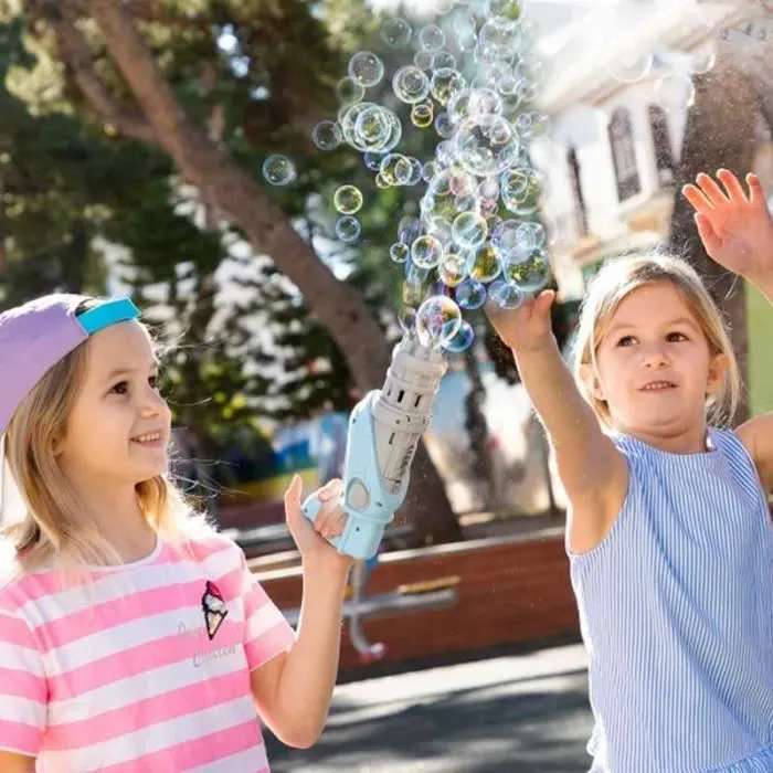 BUBBLIG : Pistolet à Bulles de Savon Automatique Minigun Jouet pour Enfants-8 canons 300 Bulles par Tir-Fonctionne à Piles-Ac[~326]-3