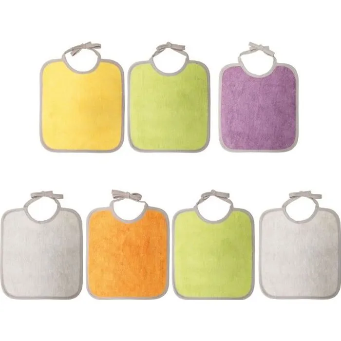 BABYCALIN Lot de 7 Bavoirs Naissance - 19 x 21 cm-0