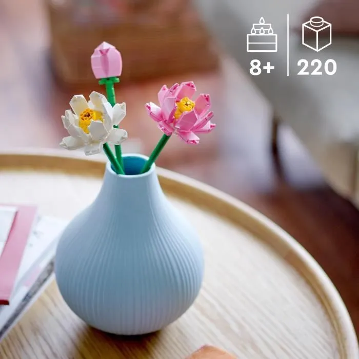 LEGO® 40647 Creator Les Fleurs de Lotus, Kit de Construction pour Filles et Garçons Dès 8 Ans, avec 3 Fleurs Artificielles-1