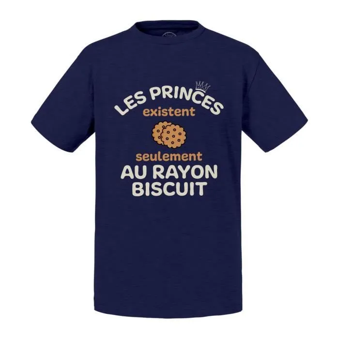 T-shirt Enfant Bleu Les Princes existent seulement au Rayon Biscuit-0