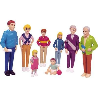 Jouet éducatif - MINILAND - MINILAND 27395 - Set de 8 personnages - Famille européenne-0