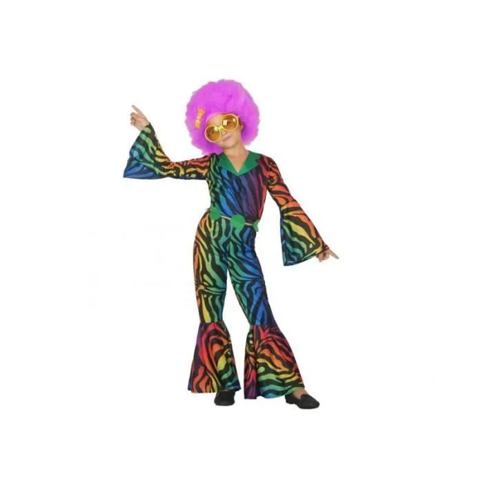 Déguisement disco fille AC-DÉCO multicolore 5/6 ans-0