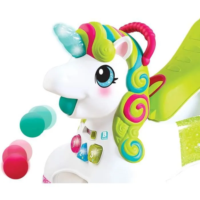 Porteur Licorne 3 en 1 Senso - BKIDS - Blanc/Multicolore - Evolutif - Effets sonores-3