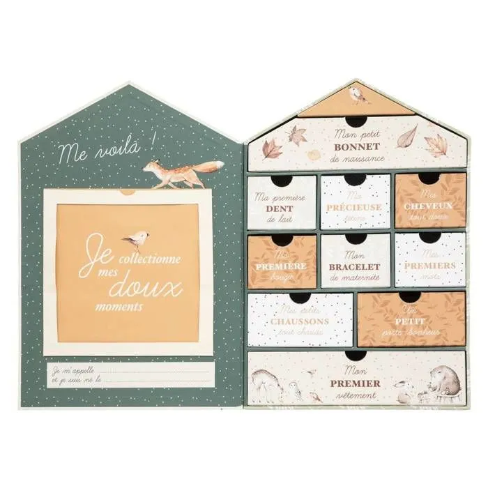 Coffret de naissance maison "Forêt" H30 -5 cm - Vert - Atmosphera createur d'interieur-1