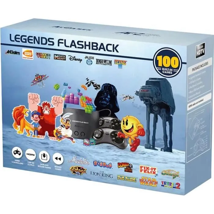 Console Rétrogaming - Atgames - Legends Flashback - 100 jeux - HDMI - Noir-0