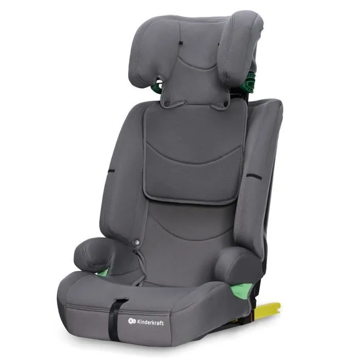 Siège auto I-size 76-150 cm - KINDERKRAFT SAFETY FIX2 - de 15 mois à 12 ans - Isofix fixation - L'Appui-tête réglage - Gris-2