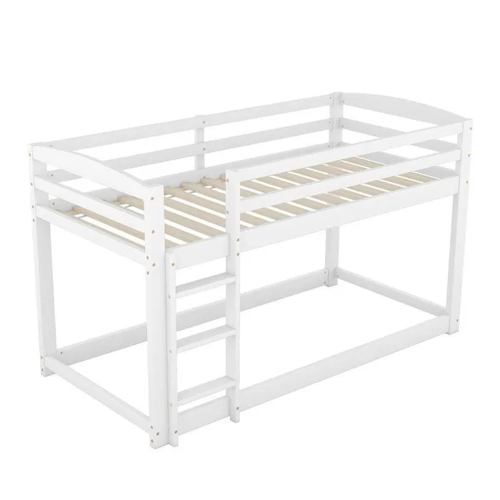 Lit superposés pour enfants et adolescents, Lits pour enfants, Cadre en pin massif, 90x200 cm, Blanc, Sans matelas-1