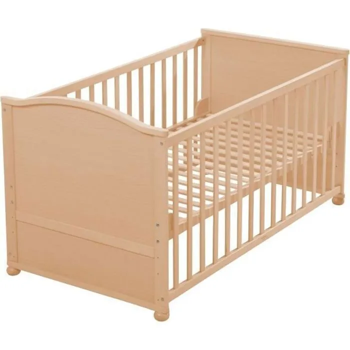 Lit évolutif ROBA - 70x140 cm - Bois naturel - Mixte-0