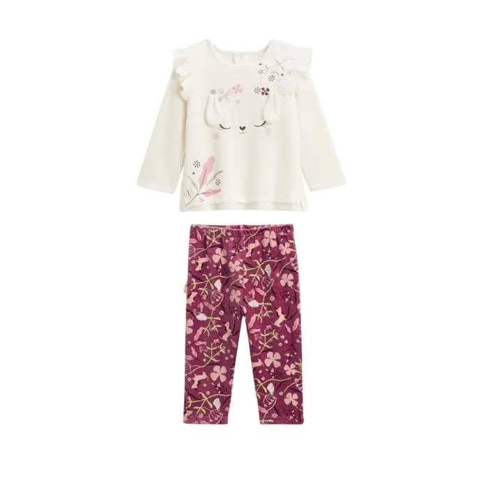 Pyjama bébé 2 pièces - PETIT BEGUIN - Mila - Velours - Ecru - Label OEKO-TEX-0