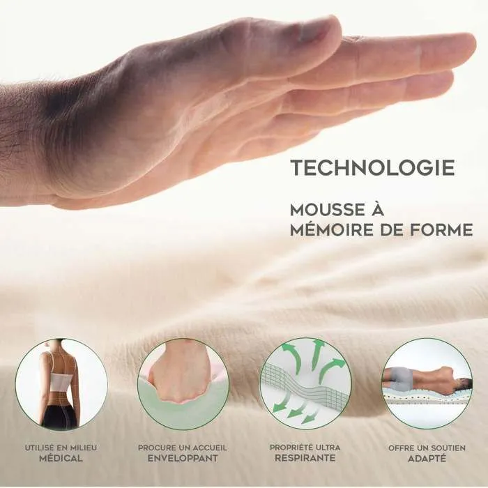 Matelas Céleste by Sampur 140x190 | Mémoire de Forme & Ressorts Ensachés | Épaisseur 28 cm | Surmatelas Amovible | Haut de Gamme-5
