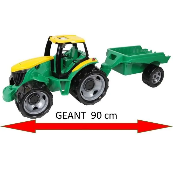 Tracteur géant super solide - LENA - Jouet - Vert - Enfant - 90 cm - Plastique-0