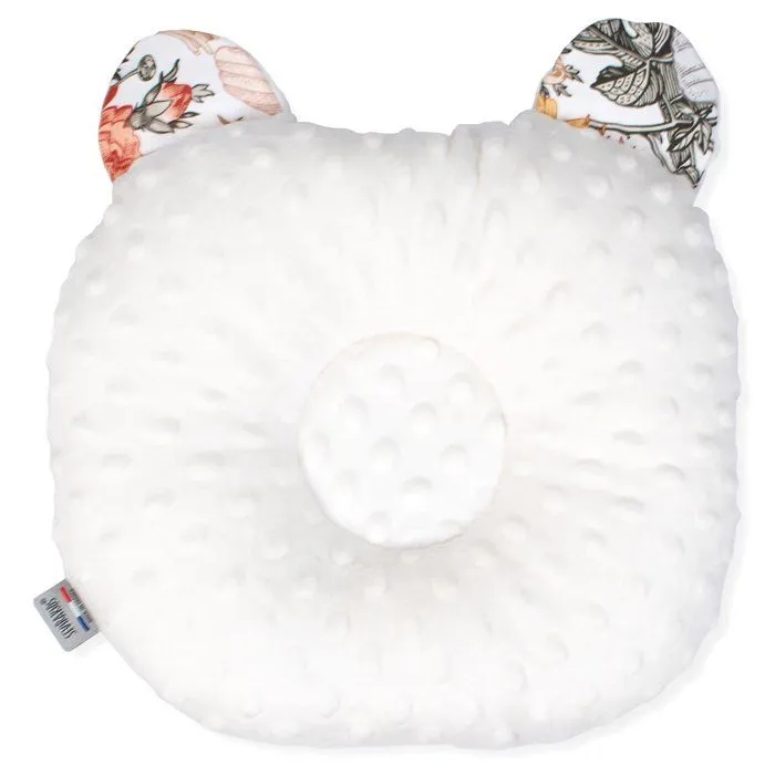 Coussin anti tête plate réversible en minky - Néo Vintage Écru - 30 cm x 25 cm-1