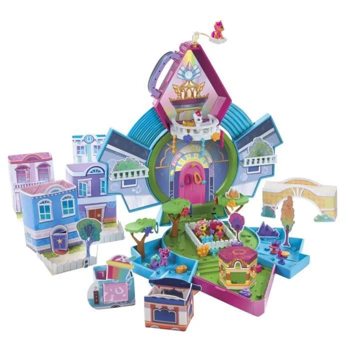 Mini Monde Magique - HASBRO - Mini maison de cristal - 5 mini poneys - Blanc et multicolore-0