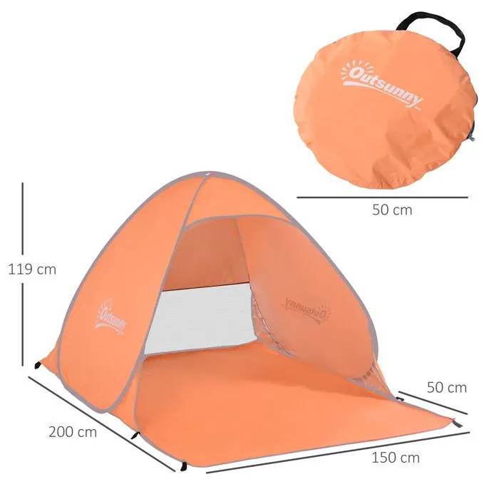 Outsunny - tente - Tissus - 200x150x119cm - Orange-3