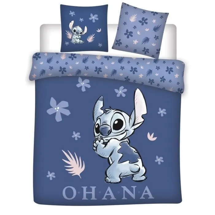 Parure de Lit - Stitch Ohana - 240x220 cm - Coton 100% - Réversible - Lavable en machine-0