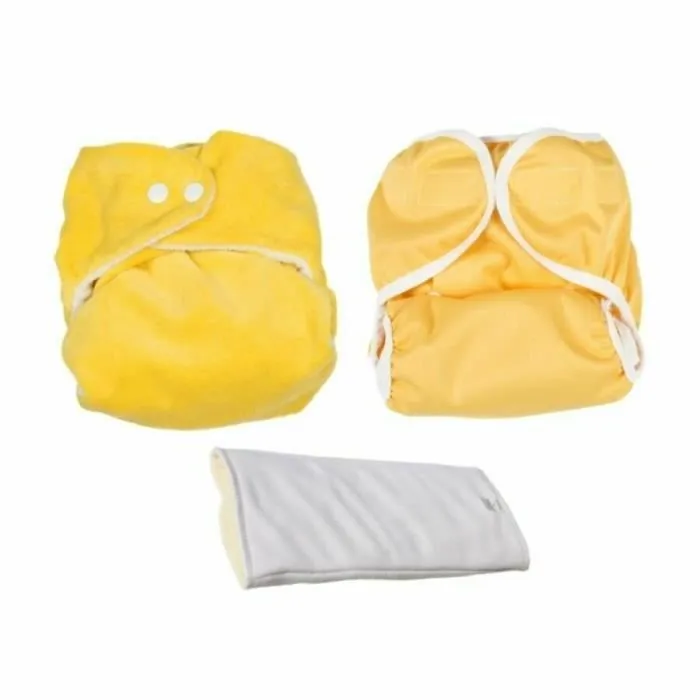 Kit d'essai Couches Lavables - So Bamboo - Taille Unique (3-15 kg) - Citron-Blanc-0
