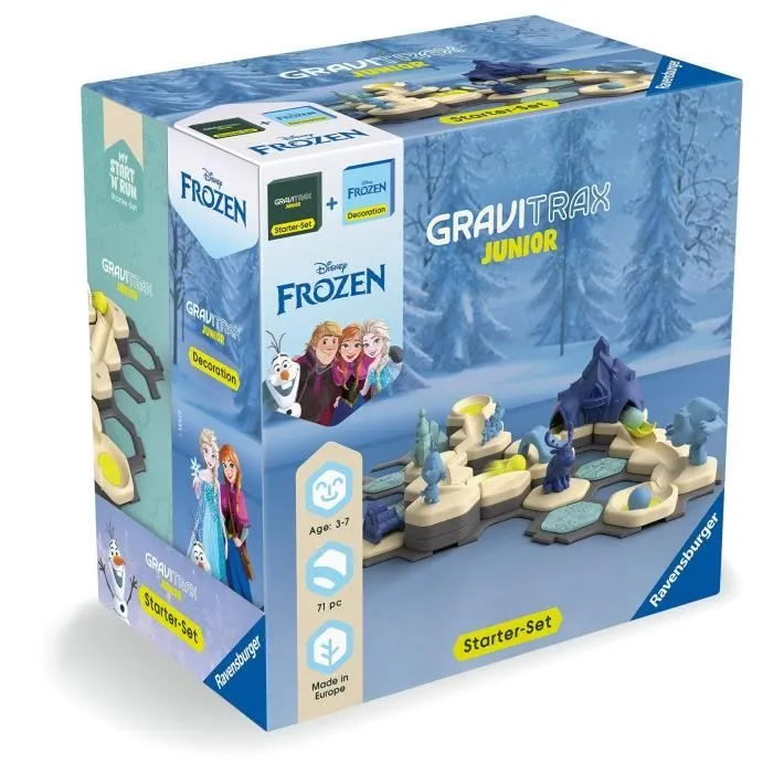 Gravitrax Junior Starter Set La Reine des Neiges, Circuits de billes, 71 pièces, Ravensburger 73385, Dès 3 ans-0