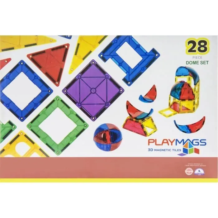 Ensemble de dômes magnétiques 3D de Playmags - 28 pièces-0