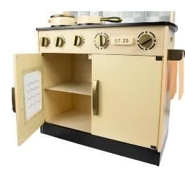 Leomark Cuisine Vintage Jeu d'imitation Cuisine en Bois avec accessoires-2