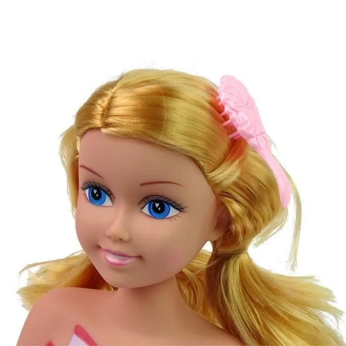 Tete a coiffer et accessoires jouet fille coiffure poupee GUIZMAX-2