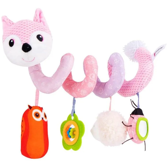 Jouets pour poussettes,jouets suspendus d'ornement de berceau de landau, jouet en spirale de poussette de lit de bébé - Rose-2