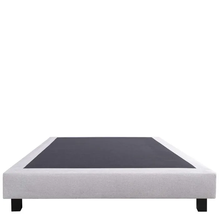 Sommier tapissier 140x200, gris, Gamme Prestige Hôtel, bois massif + pieds offerts-0