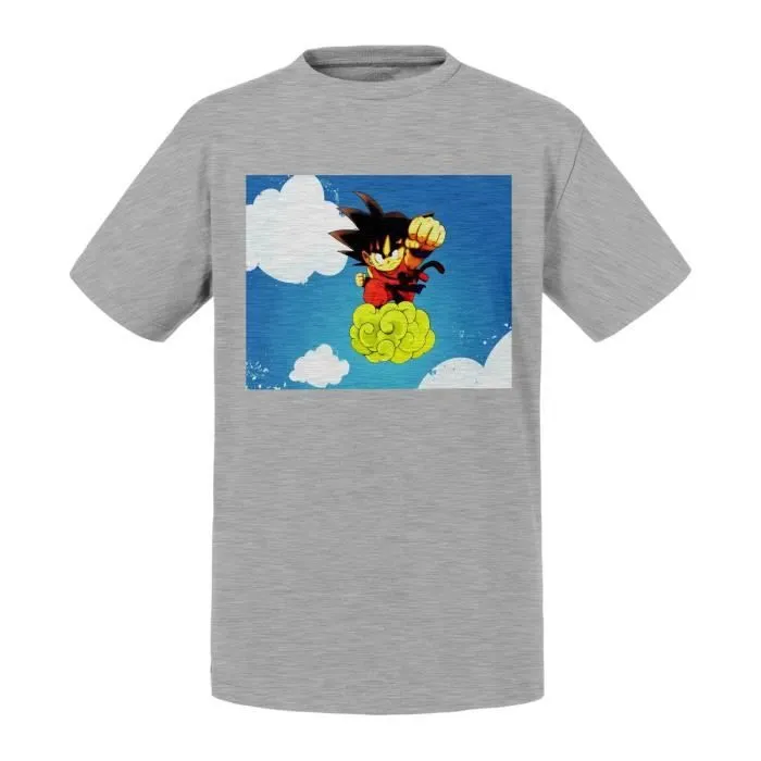 T-shirt Enfant Gris Sangoku Nuage Magique Nimbus Dragon Ball-0