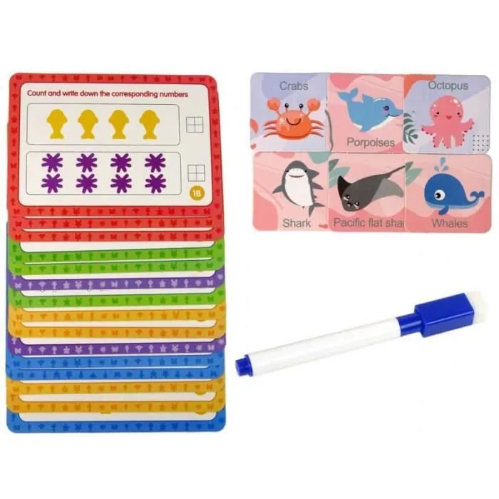 Jeu de tri et de comptage - Woopie - Les animaux de la mer - 16 fiches d'activités - A partir de 3 ans - Mixte-1