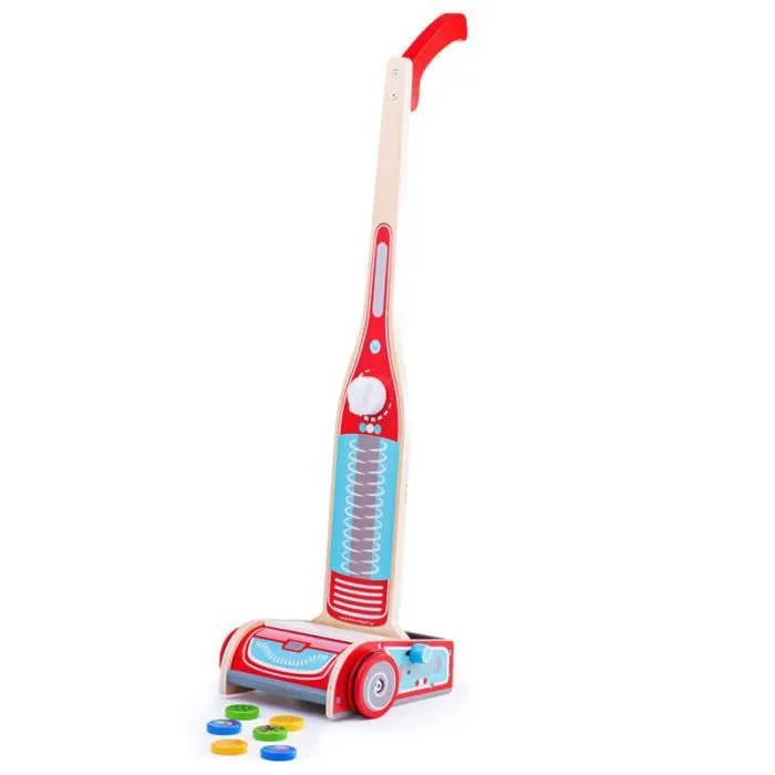 Aspirateur jouet en bois - BIGJIGS - Jouets par univers - Jeux d'imitation-0