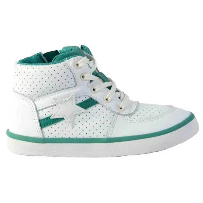Basket Enfant - Clarks - City Flake K - Cuir/Synthétique - Blanc - Confort exceptionnel-1
