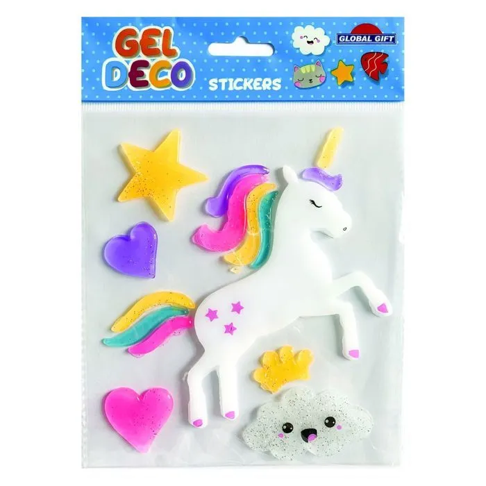 Décoration de fenêtre en gel - Licorne - Paillettes-1
