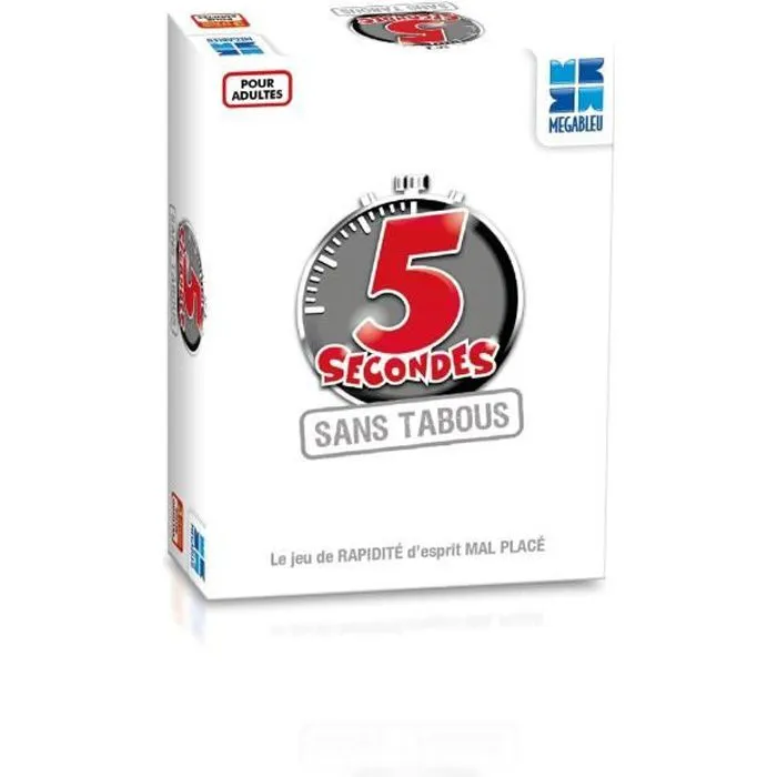 Jeu de questions-réponses MEGABLEU - 5 secondes sans tabous - Adulte - Blanc-0