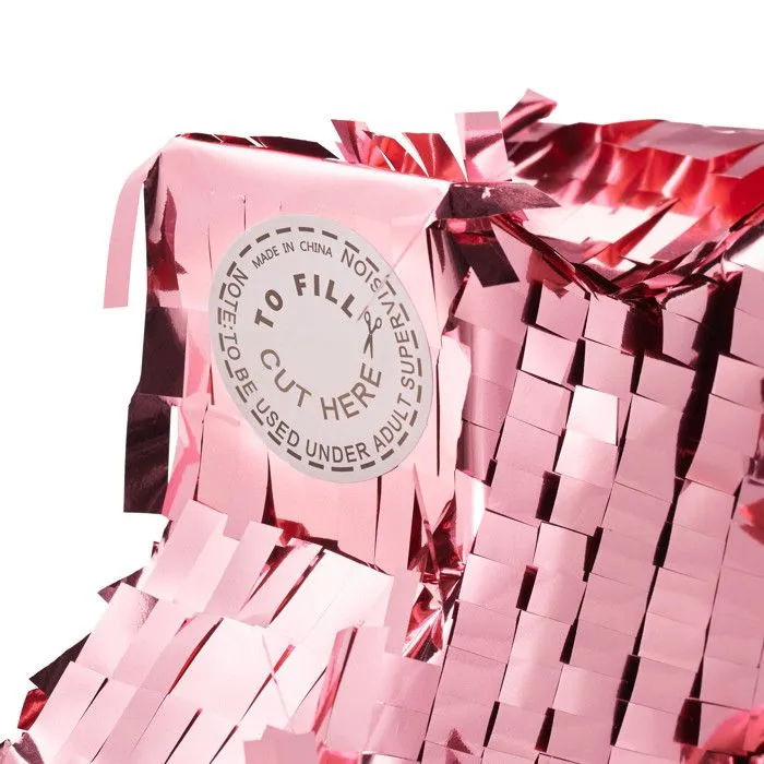 Relaxdays Mini pinata étoile, à remplir, pour un anniversaire ou autres fêtes, à accrocher, HxLxP : 12 x 12 x 4 cm, rose-5