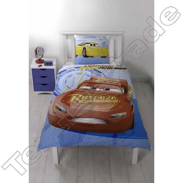Parure de lit Cars 3 Reversible Housse de Couette et sa taie d'oreiller 100% Coton-0