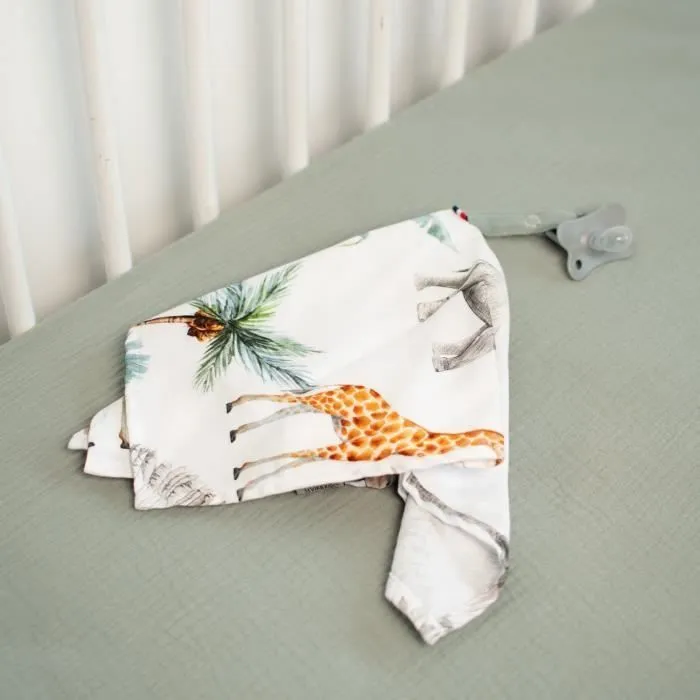 Doudou lange attache tétine en coton Safari TU Multicolore-1