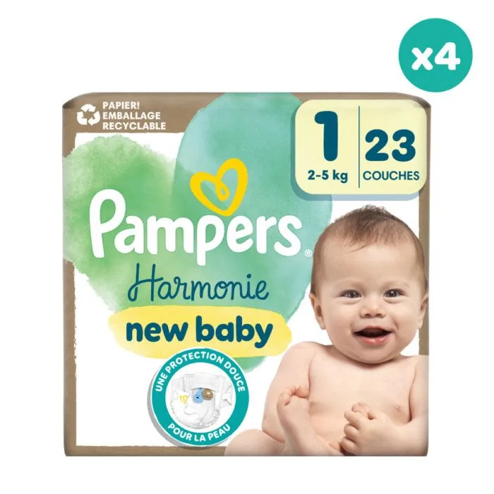 4x23 Couches Harmonie - Taille 1 - Pampers-0