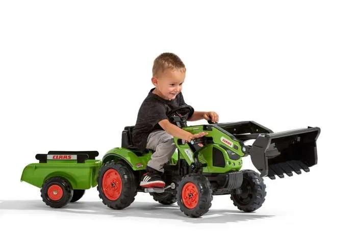 Tractopelle Claas avec remorque - FALK - Dès 2 ans - 100% fabriqué en France - 40% plastique recyclé-3