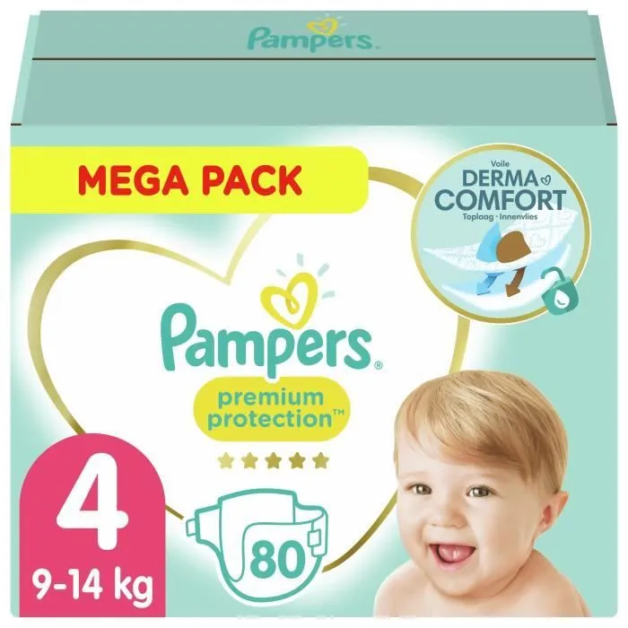 Pampers Premium T4 9-14kg 80 couches-0
