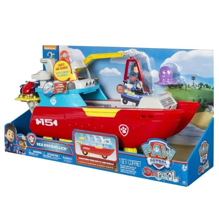 Bateau Sea Patroller - Pat' Patrouille - Véhicule de sauvetage avec effets sonores et lumineux-3