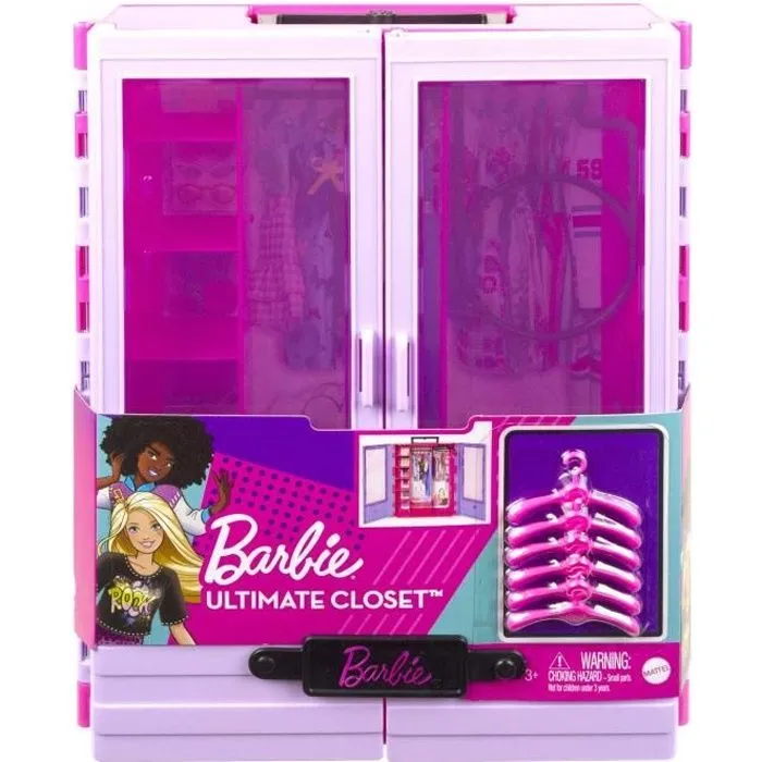 Dressing pour poupée - BARBIE - HJL65 - Multicolore - Transportable - 6 cintres inclus-0