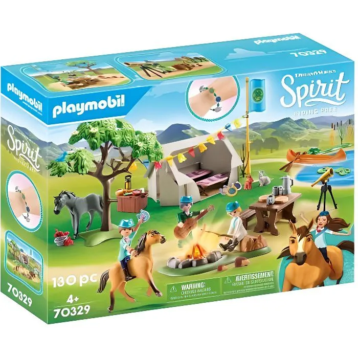 PLAYMOBIL - 70329 - Spirit - Camp de vacances - Tente, chevaux et accessoires pour enfants de 4 ans et plus-0